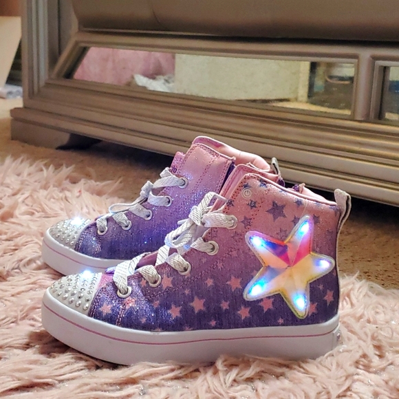 Sketchers Twinkle toes Star & glitter light up shoes for girls size 1 - Picture 3 of 16